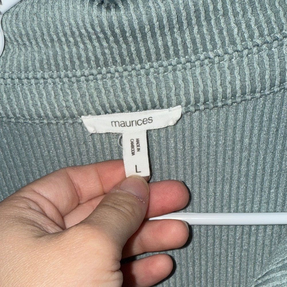 Blue Ribbed Shacket - Picture 3 of 3